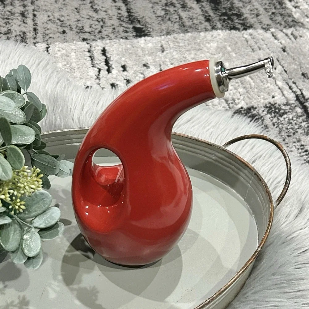 Rachael Ray Glazed Ceramic EVOO‎ Olive Oil Bottle Dispenser with Spout